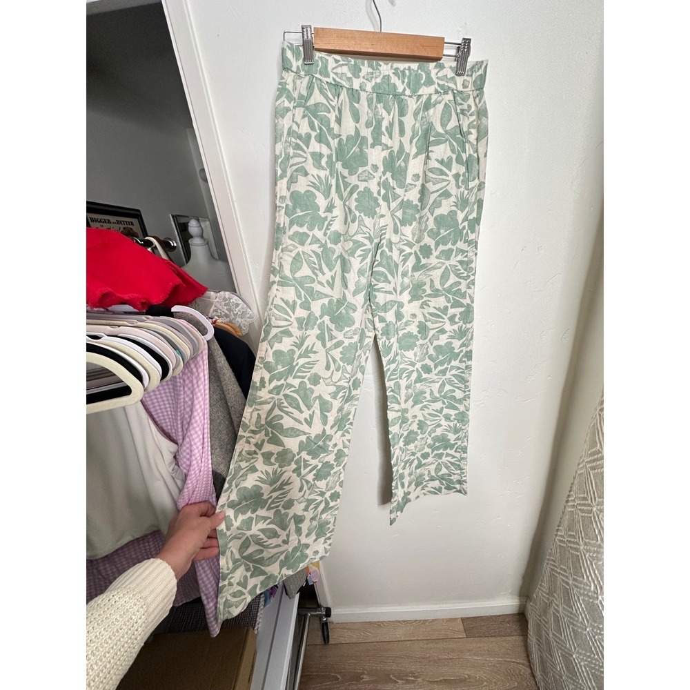 Carve Designs Nico Linen Blend Floral Wide Leg Pants Size Small Resort Cruise - Picture 2 of 7